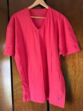 Polo Ralph Lauren V-Neck T-Shirt – Red | Classic Fit | Size 2XL